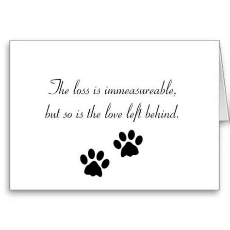 The Loss Is Immeasureable Sympathy Card Dog Sympathy