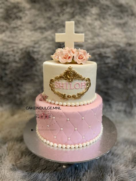 Two Tier Christening Quilted Cake CakeIndulge PH