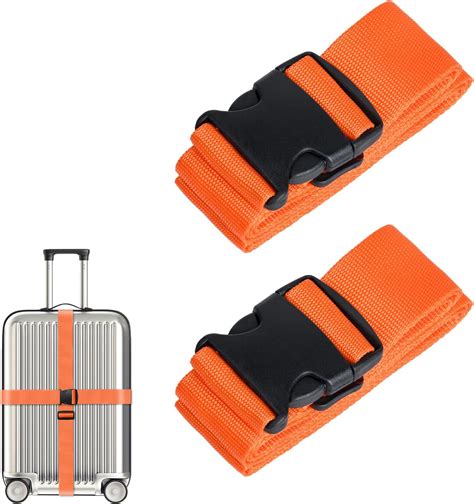 HUSAIHU 2 Pack Luggage Straps For Suitcases Adjustable Travel Suitcase