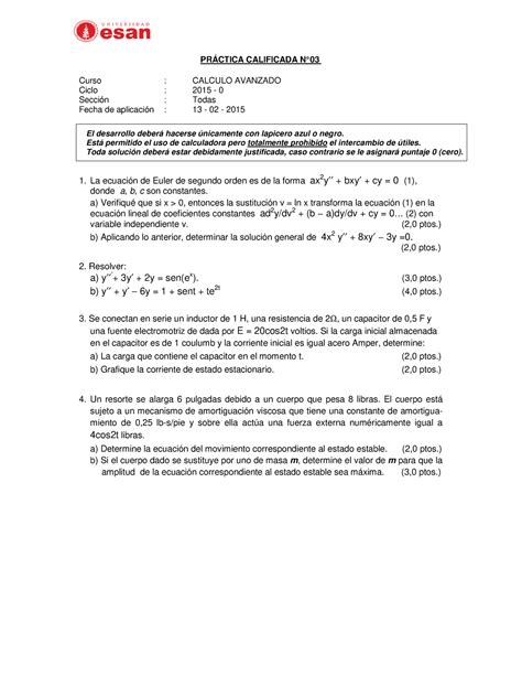 Examen De Muestra Pr Ctica Junio Preguntas Pr Ctica Calificada N