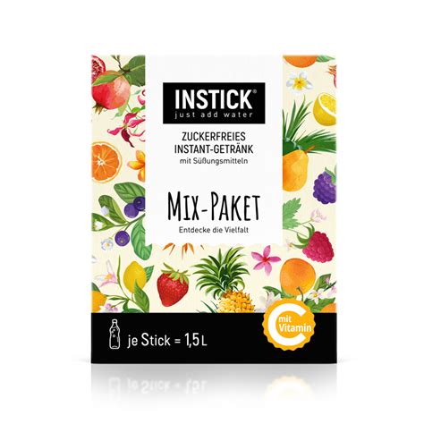 INSTICK Mix Paket zuckerfreies Instant Getränk Größe L 46 Sticks