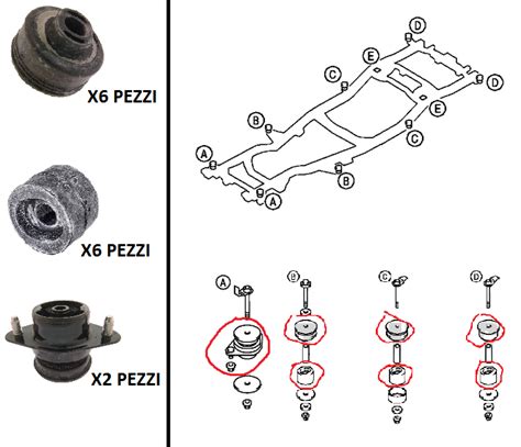 Boccole Telaio Kit Boccole Cabina Mitsubishi Pajero Ii Autoricambi X