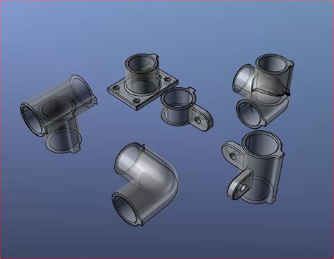 Tube Pipe Fittings Connectors And Angles 3d Model 6 Ige 3ds 3dm