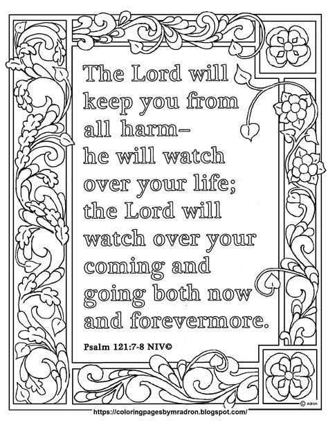 Psalm 121 7 8 Coloring Page Adult Coloring Pages Printable Adult