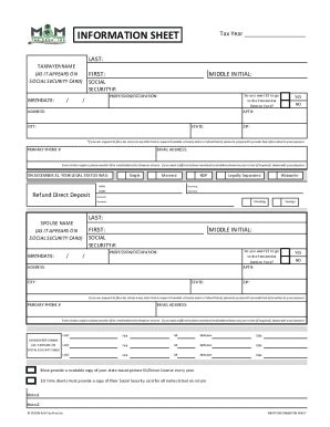 Fillable Online Mmtp Organizer Info Sheet Fax Email Print Pdffiller