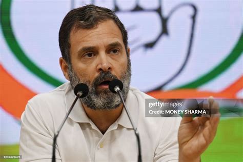 Congress Party Leader Rahul Gandhi Gestures As He Speaks During A News Photo Getty Images