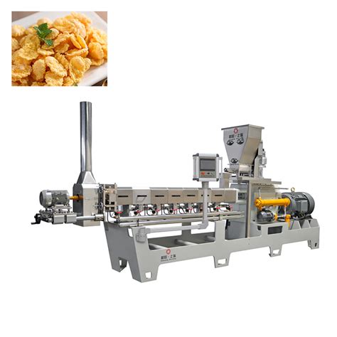 Breakfast Cereal Cornflakes Twin Screw Extruder Corn Flakes Production