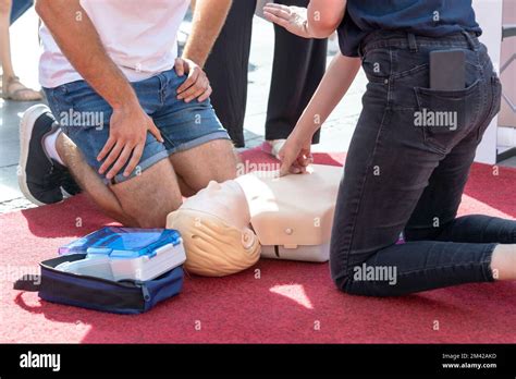 First Aid And Cardiopulmonary Resuscitation Training Stock Photo Alamy