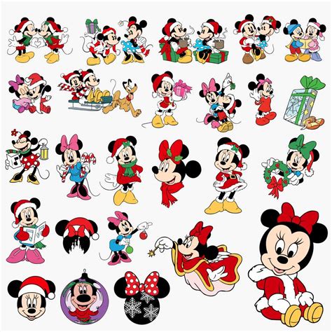 Mickey And Minnie Mouse Christmas Svg Bundle Cut Files For Cricut And Silhouette Png Dxf