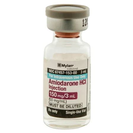 Amiodarone 150 Mg 3 ML 50 Mg ML 3 ML SDV 10 Bx Dealmed Medical Supplies