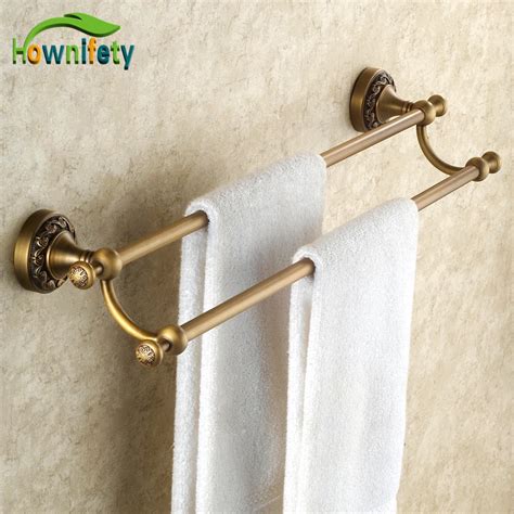 Antique Brass Bathroom Double Towel Bartowel Hanger Bathroom Towel