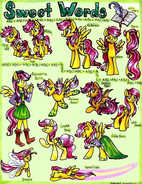 Commission Sweet Words Complete Reference Sheet My Little Pony 1