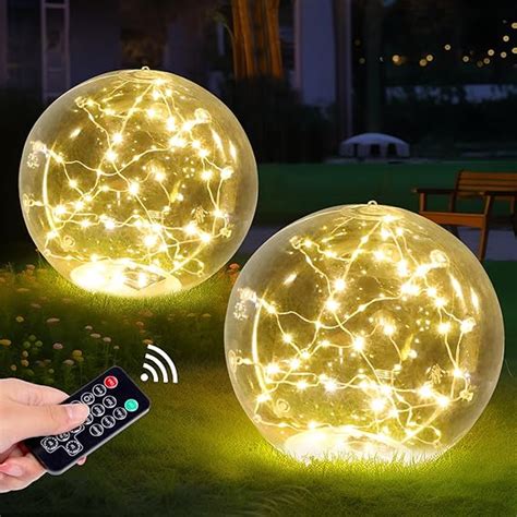 Amazon FunFanso 2PCS 14 Inch Solar Inflatable Globe Lights Outdoor