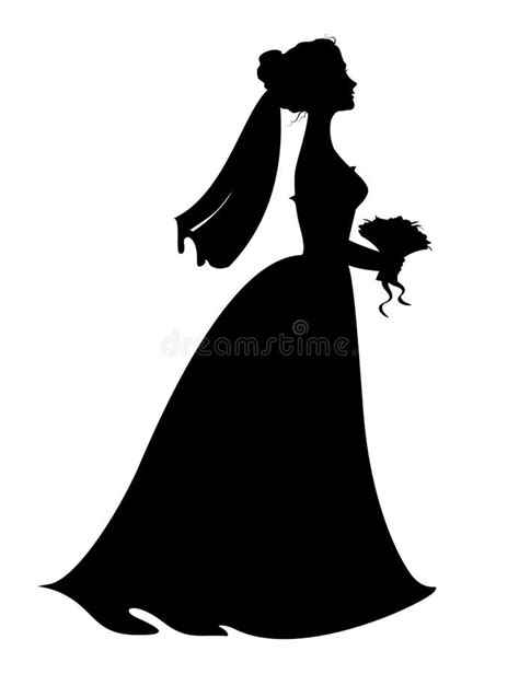 Silhouette Of Bride Stock Vector Illustration Of Romantic 39648495