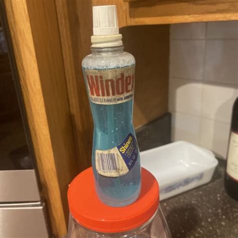 NEW OLD STOCK Vintage 1979 Windex W Ammonia Glass Bottle Paper Label