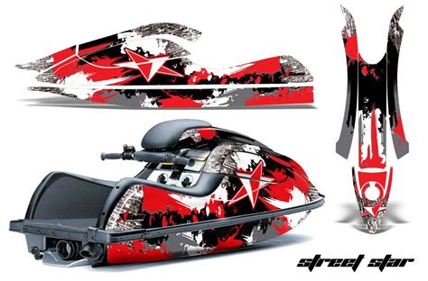 Kawasaki 800 Sx R Jet Ski Graphic Kit 2003 2012 Street Star Red