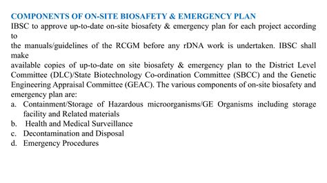 Biosafety Biosafety Regulation Guidelines Institutional Biosafety