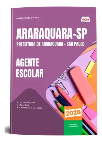 Agente Escolar 2025 - Apostila Agente Escolar - Araraquara Sp 2025 - Editora Opção | Frete grátis