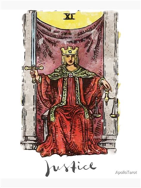 Justice Major Arcana Rws Tarot Card Painting Poster For Sale By