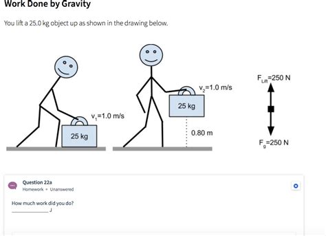 Solved Work Done By Gravity You Lift A 25 0 Kg Object Up As Chegg