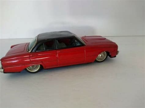 Ford Falcon Tin Litho Friction Car Red Vintage Japan Bandai S