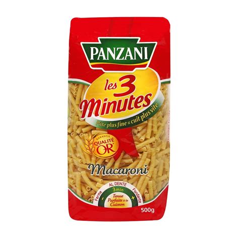 PANZANI MACARONI 3 MINUTES Paquet de 500g Pâtes Riz et Féculents