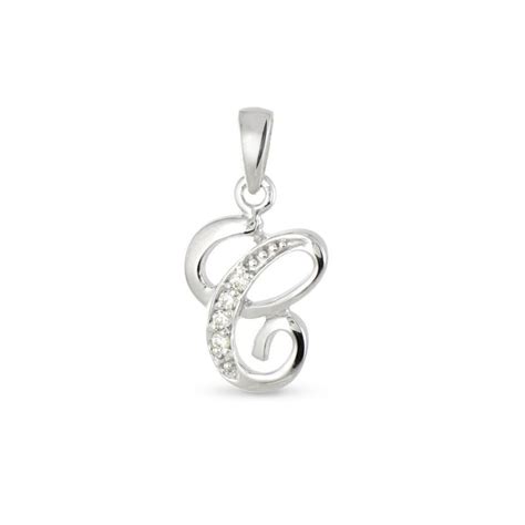 Pendentif Lettre C En Argent Et Oxydes De Zirconium Femme