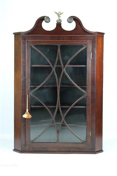 Antique Georgian Mahogany Corner Cupboard Cabinet Antiques Atlas