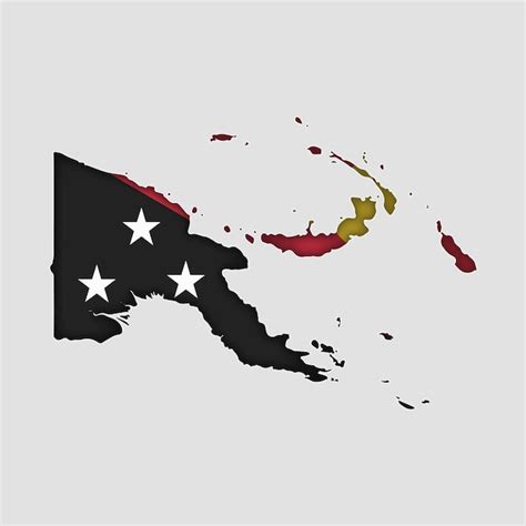 Premium Vector Papua New Guinea Map With Flag In Body