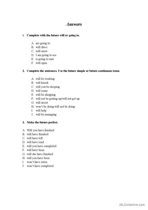 Future Tenses In English General Gra English Esl Worksheets Pdf And Doc