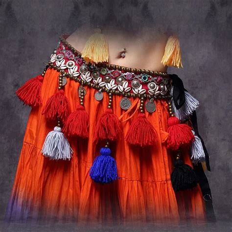 2018 ATS Women Belly Dance Hip Wrap Fringe Belt 80 85cm Adjustable Fit