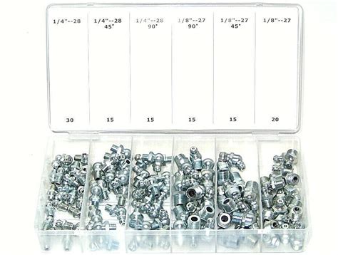 220 Pc Hydraulic Lubrication Grease Fittings Assortment Zerk Fitting