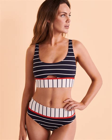 NAUTICA CATCH THE DAY Bralette Bikini Top Stripes Bikini Village
