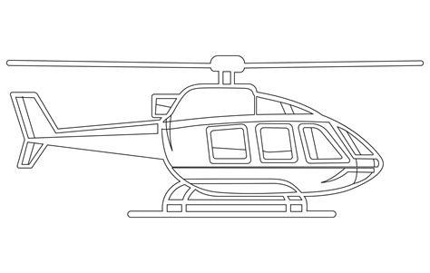 Helicopter Icon Outline Vector illustration, Outline drawing of ...