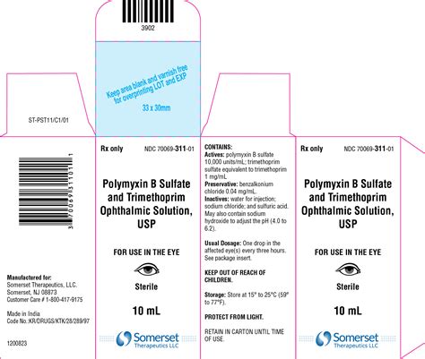 Polymyxin B And Trimethoprim Ophthalmic Solution Package Insert