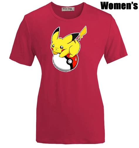 Cartoon Pokemon Pikachu Pokeball Print Casual Short Sleeves Newest T