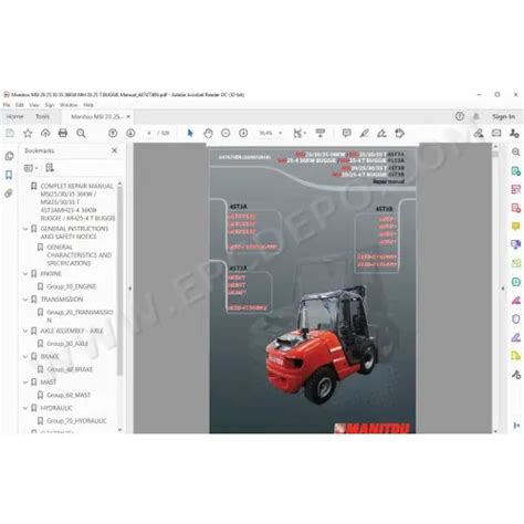 Manitou Forklift MSI 20 25 30 35 4ST3B 4ST3A Service Manual