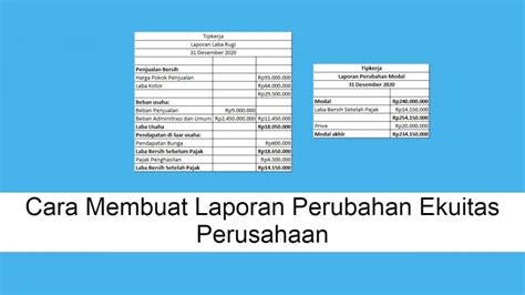 Cara Membuat Laporan Perubahan Ekuitas Perusahaan Tip Kerja Images