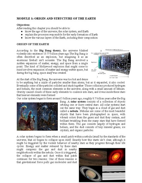 Module Origin And Structure Of The Earth Module Origin And