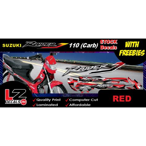 Suzuki Raider J Carb Stock Decals Stickers With Freebies