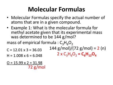 Ppt Percent Composition Empirical Formulas And Molecular Formulas Powerpoint Presentation Id