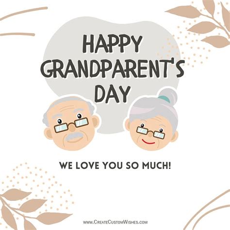 An Elderly Couple With The Words Happy Grandparents Day