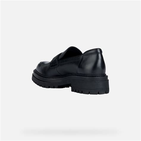 Geox Iridea A Leather Loafers Black Woman Geox