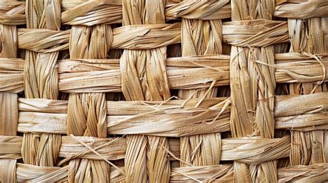 Closeup Woven Straw Texture Background Premium Ai Generated Image