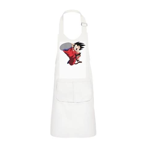 Tablier Enfant 2 Poches Cuisine Blanc Goku Kick Dragon Ball Fight