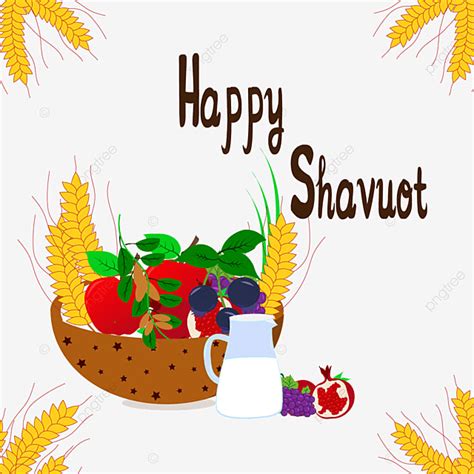 Shavuot Vector Hd PNG Images Happy Shavuot Illustration Banner Milk