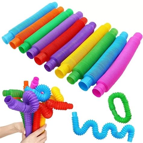 12 Pop Tubes Tubo Fidget Juguete Antiestres Sensorial Color Meses Sin