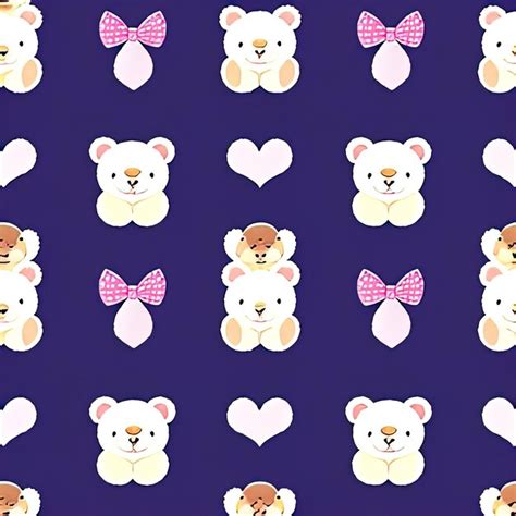 Premium Ai Image Teddy Bears Pattern Seamless