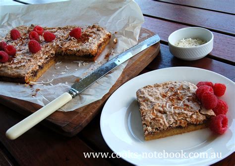 Recipe Raspberry Coconut Slice Cooks Notebook Au