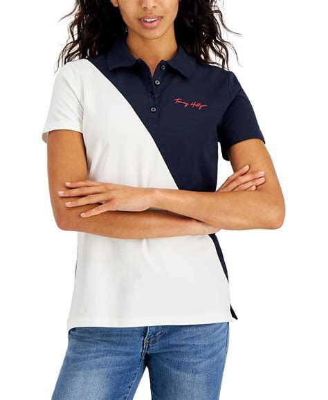 Tommy Hilfiger Womens Colorblocked Polo Top Macys